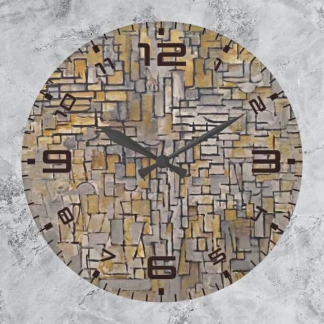 Zeitlose Harmonie: Piet Mondrian Wall Clock Große Wanduhr (Von Creator hochgeladen)