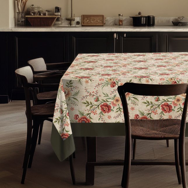 Zeitlose Hütte Stil verblasst florale Eleganz Tischdecke (Timeless Cottage Style Faded Floral Elegance Tablecloth)