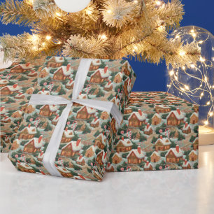 Zeitlose Lebkuchenhäuser - Klassischer Urlaub Geschenkpapier
