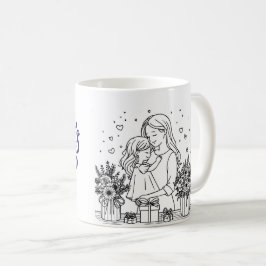 🖤 Zeitlose Liebe - Mother's Day Line Art Tasse 🖤