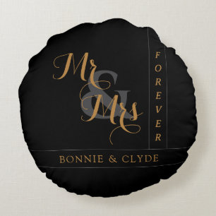 Zeitlose Liebe: Mr. & Mrs. Forever Decorative Rundes Kissen