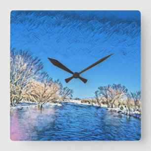 Zeitlose Liebe Quadratische Wanduhr