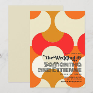 Zeitlose Liebe Retro-Vibes-Hochzeit Einladung
