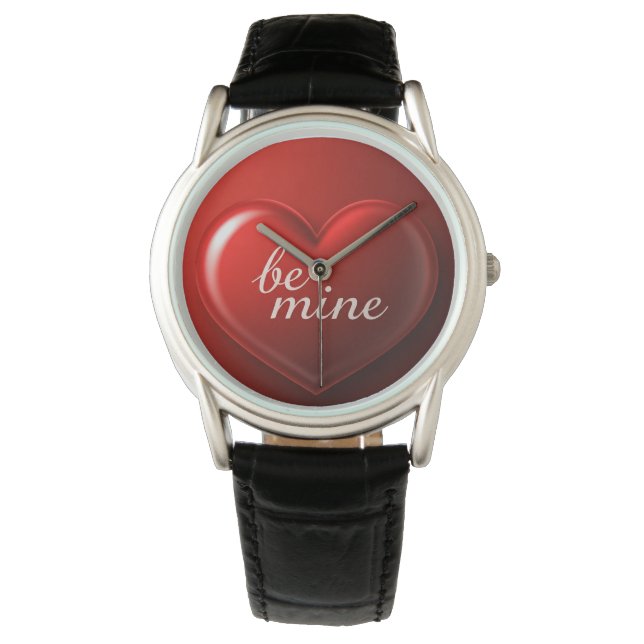 "Zeitlose Liebe: Valentine's Heart Wristwatch" Armbanduhr (Vorderseite)