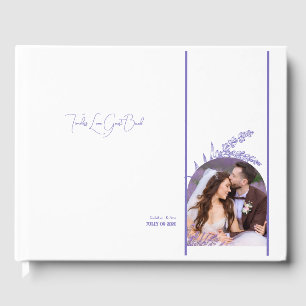 Zeitlose Liebe violette Blumen & Foto Gästebuch