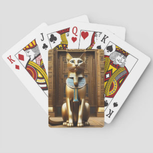 Zeitlose Majestät: Die goldene ägyptische Pharao-K Spielkarten