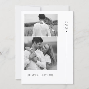 Zeitlose moderne Schwarz-Weiß-Foto-Hochzeit Einladung