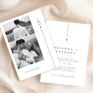 Zeitlose moderne Schwarz-Weiß-Foto-Hochzeit Einladung