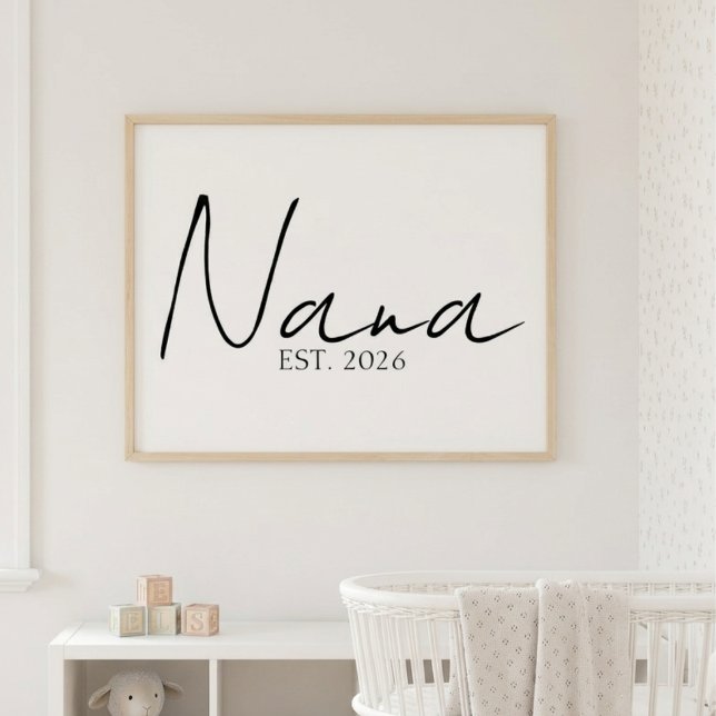 Zeitlose Nana EST Jahr Elegante Familie Schrift Poster (Von Creator hochgeladen)