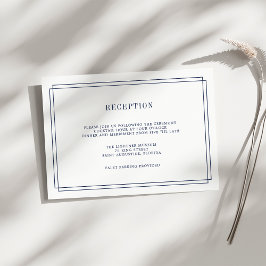 Zeitlose Navy/White Empfang Card Begleitkarte