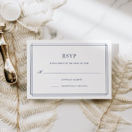 Zeitlose Navy/White RSVP-Karte RSVP Karte