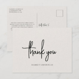 Zeitlose neutrale Beige Elegant Hochzeit Vielen Da Postkarte
