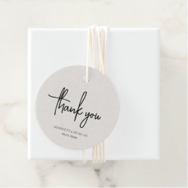 Zeitlose neutrale Beige Elegante Hochzeit Geschenkanhänger