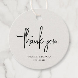 Zeitlose neutrale Beige Elegante Hochzeit Geschenkanhänger