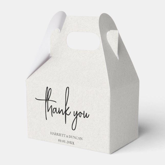 Zeitlose neutrale Beige Elegante Hochzeit Geschenkschachtel (Vorderseite)