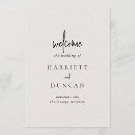 Zeitlose neutrale Beige Elegante Hochzeit Programm