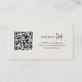 Zeitlose neutrale Beige QR Code Elegante Hochzeit Begleitkarte