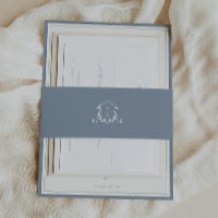 Zeitlose Reben Monogram Wappen Dusty Blue