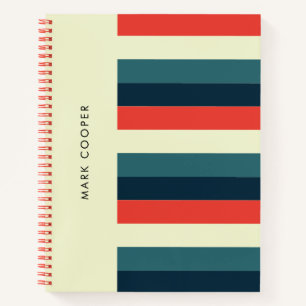 Zeitlose Retro Vibe farbenfrohe horizontale Streif Notizbuch