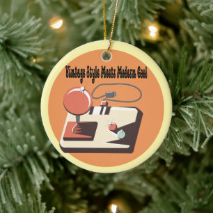 Zeitlose Retro Vibes Keramik Ornament