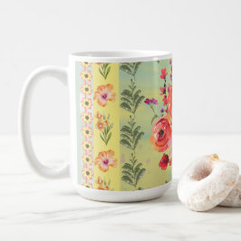 Zeitlose Retrodekoration mit botanischer Malerei Kaffeetasse