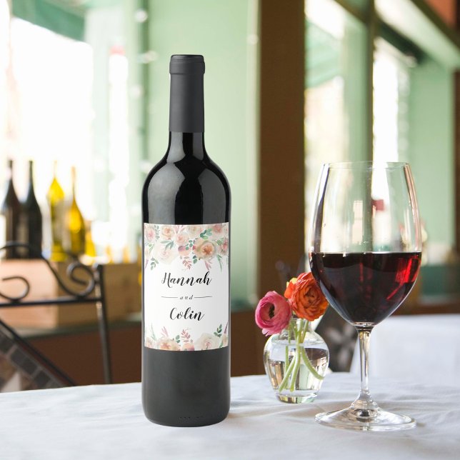 Zeitlose romanische Blumenzeremonie Weinetikett (Von Creator hochgeladen)