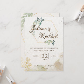 Zeitlose Romanze Elegante Hochzeitseinladung Einladung