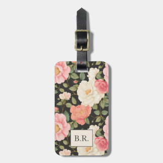 Zeitlose Rose Blush & Cream im Noir Elegante Gepäckanhänger