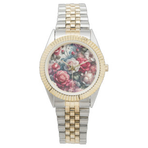 Zeitlose Rose Floraler Charme Armbanduhr