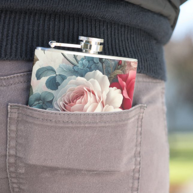 Zeitlose Rose Floraler Charme Flachmann (Beispiel)