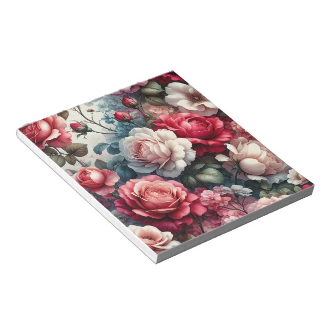 Zeitlose Rose Floraler Charme Notizblock (angewinkelt)