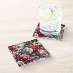 Zeitlose Rose Glasuntersetzer