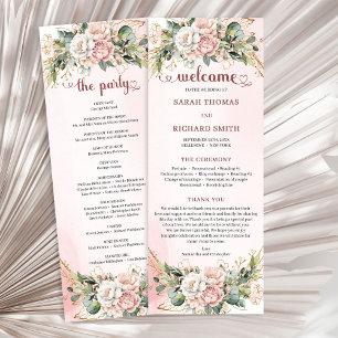 Zeitlose Rose-Gold-Blumen- und Grünzeug-Programmhe Programm