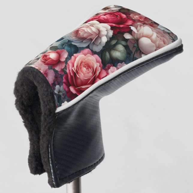 Zeitlose Rose Golf Headcover (3/4 Vorderseite)