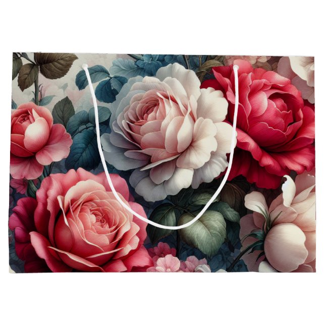 Zeitlose Rose Große Geschenktüte (Rückseite)