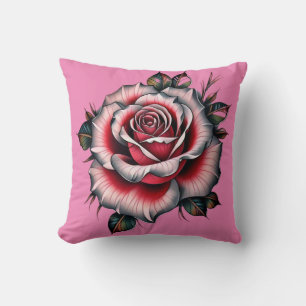 Zeitlose Rose: Mode und Kunstfusion" Kissen