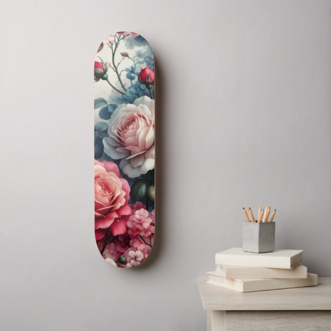 Zeitlose Rose Skateboard (Wandkunst)