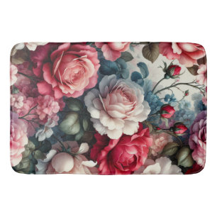 Zeitlose Rosen-Blumen-Charm Badematte