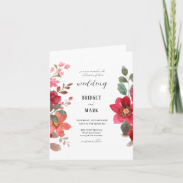 Zeitlose Rote Blume Hochzeit Einladung