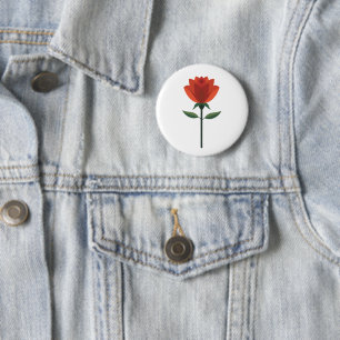 Zeitlose Rote Rose Button
