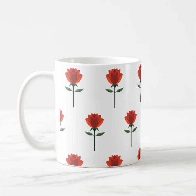 Zeitlose Rote Rose Kaffeetasse (Links)
