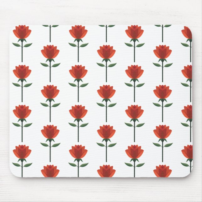 Zeitlose Rote Rose Mousepad (Vorne)