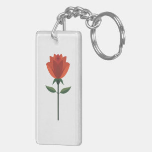 Zeitlose Rote Rose Schlüsselanhänger
