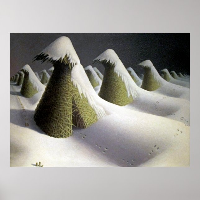 Zeitlose Ruhe mit Grant Woods Januar Poster (Vorne)
