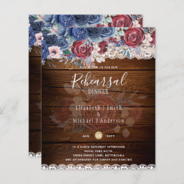 Zeitlose rustikale Blue Burgundy Blumenzange Hochz