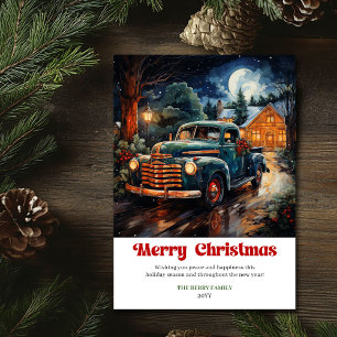 Zeitlose rustikale Weihnachtsszene nostalgischer L Feiertagskarte