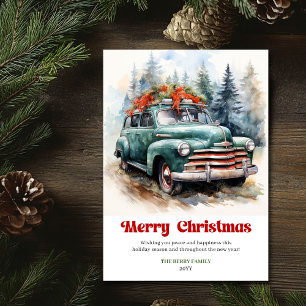 Zeitlose rustikale Weihnachtsszene vintage Weihnac Feiertagskarte