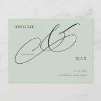 Zeitlose Sage Square Hochzeit Speichern Sie das Da