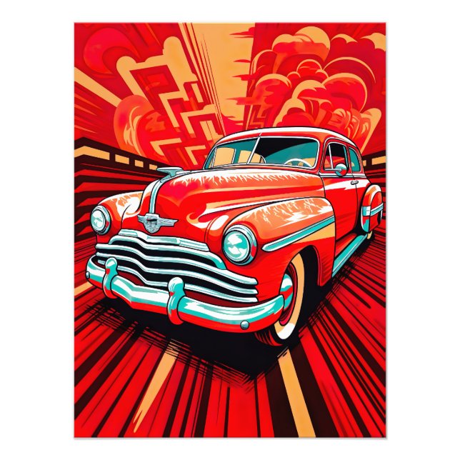 Zeitlose Schätze Vintage Car Fotodruck (Vorne)