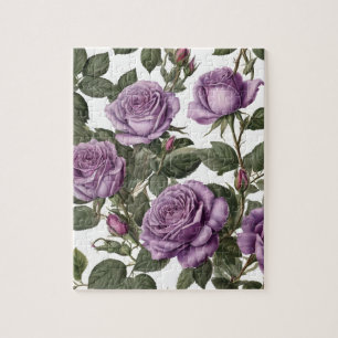 "Zeitlose Schönheit: Lila Vintage Rose der Provinz Puzzle